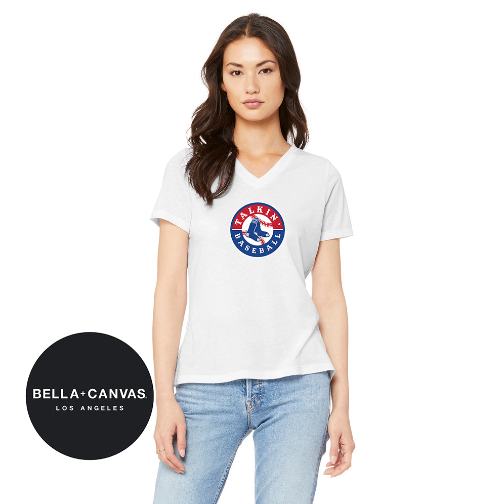 Bella + Canvas 6415 Ladies' Relaxed Triblend V-Neck T-Shirt - Talkin Baseball