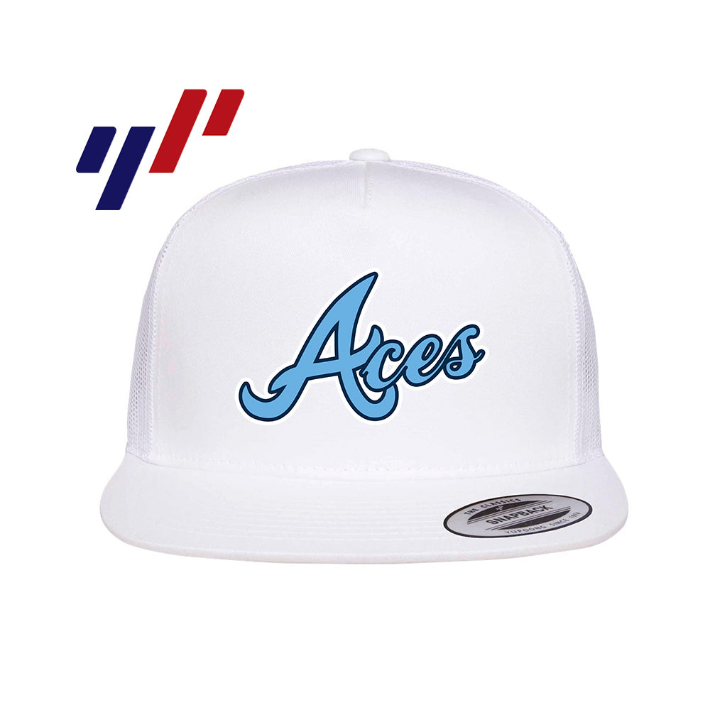 Yupoong 6006 Adult 5-Panel Classic Trucker Hat - DTF PRINTED - Aces Baseball