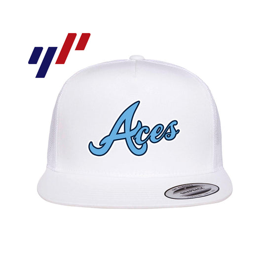 Yupoong 6006 Adult 5-Panel Classic Trucker Hat - DTF PRINTED - Aces Baseball