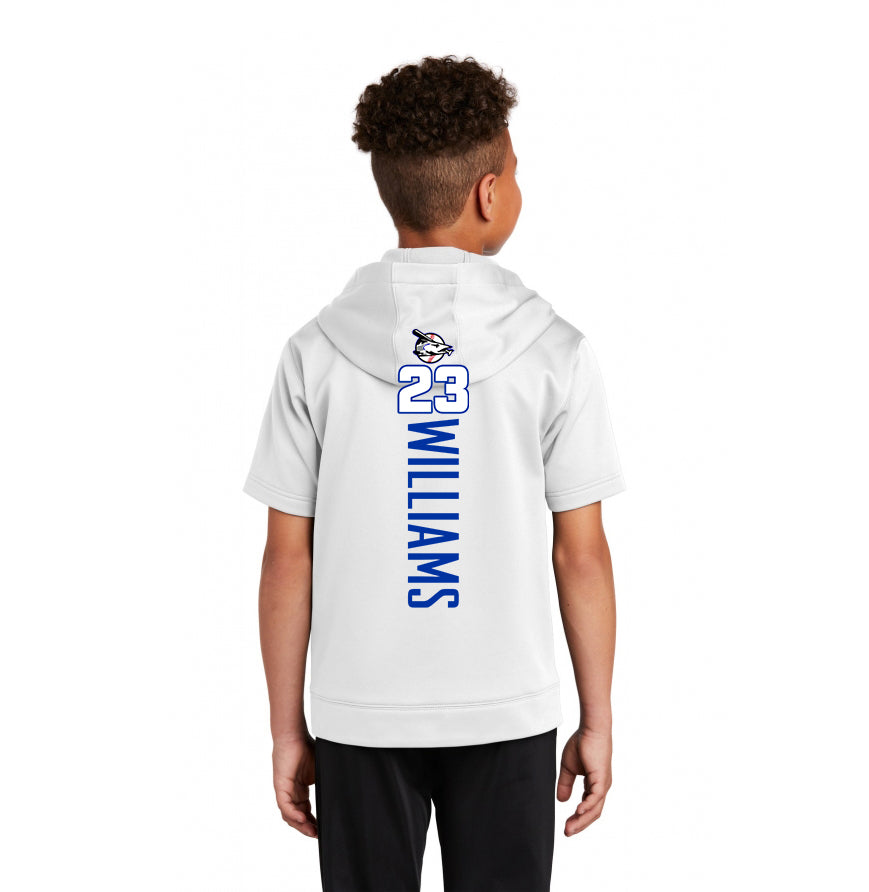 Sport-Tek Youth Sport-Wick Fleece Short Sleeve Hooded Pullover - Jax Beach Baseball