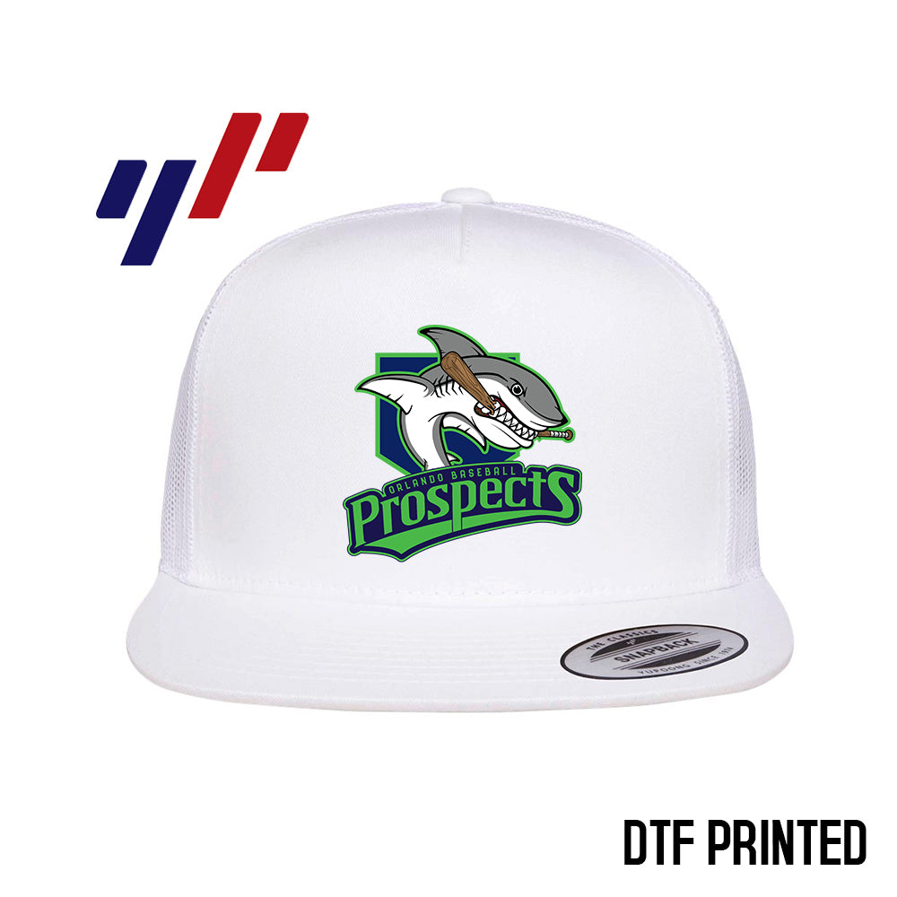 Yupoong 6006 Adult 5-Panel Classic Trucker Hat - DTF PRINTED - OBP Land Sharks