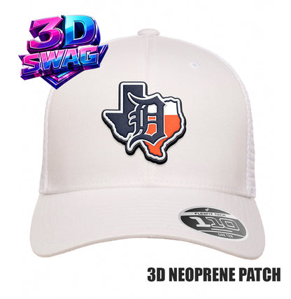 Dallas Tigers - 3D PATCH TEAM HATS - Flexfit 110M Mesh Hat
