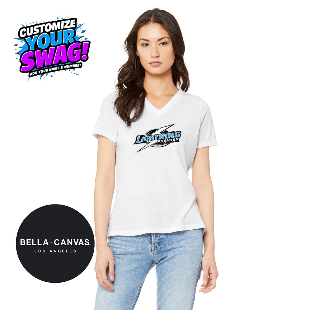 Bella + Canvas 6415 Ladies' Relaxed Triblend V-Neck T-Shirt - Lightning Premier Softball