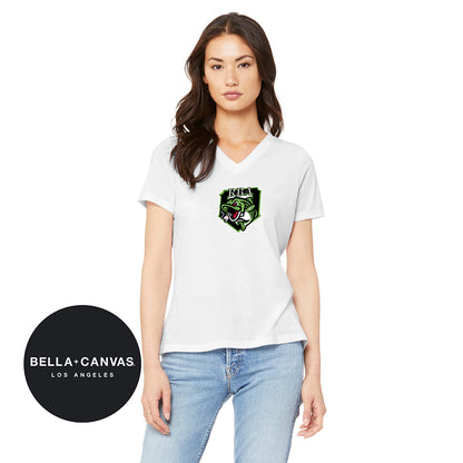 Bella + Canvas 6415 Ladies' Relaxed Triblend V-Neck T-Shirt - RBA Stripers Baseball