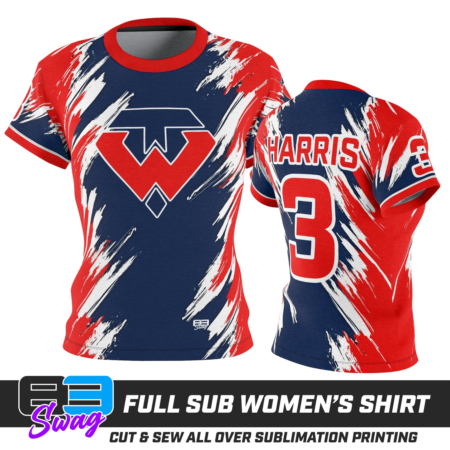 AOP - Women's Full Sublimation Cut & Sew Tee - Tampa Warriors Baseball