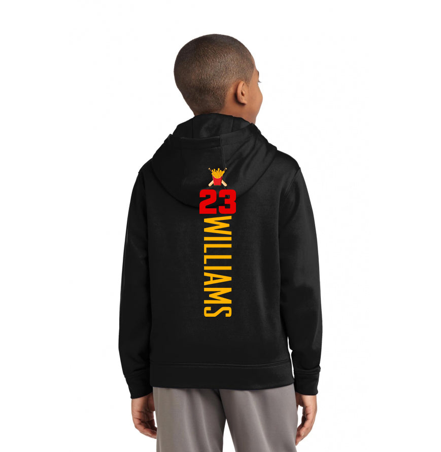 Sport-Tek Youth Sport-Wick Fleece Hooded Pullover - Team Rally Fries Baseball