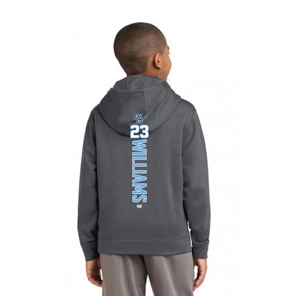 Sport-Tek Youth Sport-Wick Fleece Hooded Pullover YST244 - PVAA Sharks Baseball
