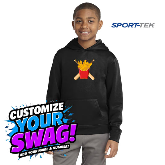 Sport-Tek Youth Sport-Wick Fleece Hooded Pullover - Team Rally Fries Baseball