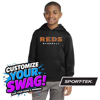 Sport-Tek Youth Sport-Wick Fleece Hooded Pullover YST244 - Ancient City Reds