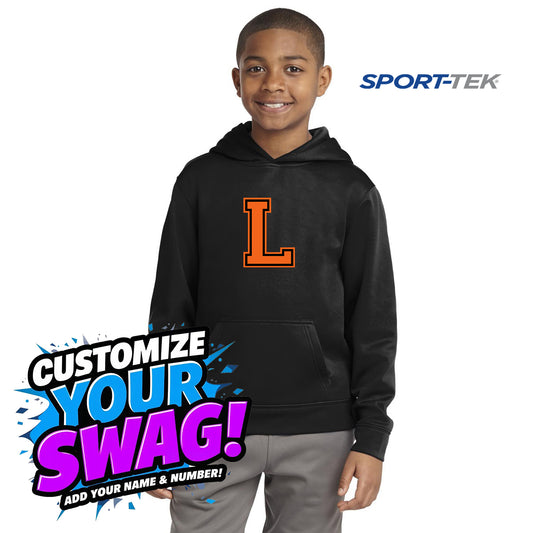 Sport-Tek Youth Sport-Wick Fleece Hooded Pullover - Longwood Wrestling