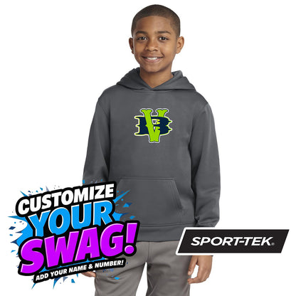 Sport-Tek Youth Sport-Wick Fleece Hooded Pullover YST244 - VB Bombers Baseball