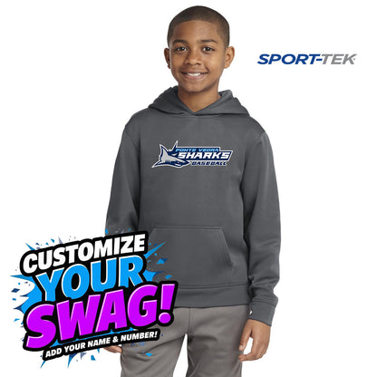 Sport-Tek Youth Sport-Wick Fleece Hooded Pullover - PVAA Sharks