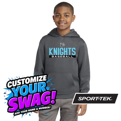 Sport-Tek Youth Sport-Wick Fleece Hooded Pullover YST244 - Knights Baseball
