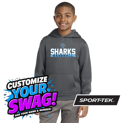 Sport-Tek Youth Sport-Wick Fleece Hooded Pullover - PVAA Sharks