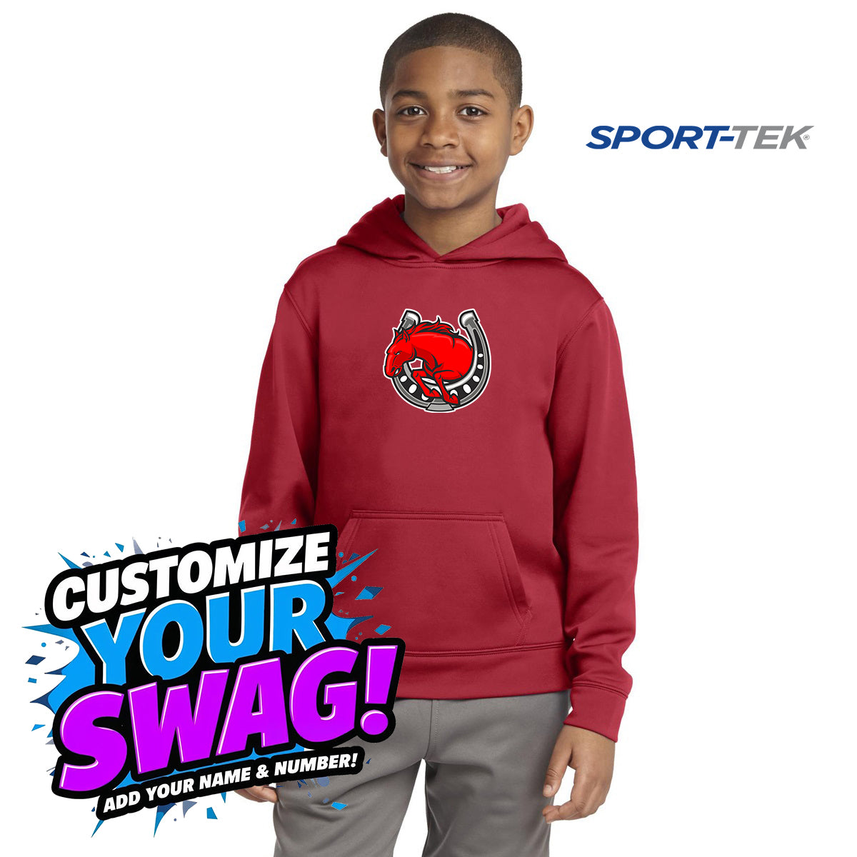 Sport-Tek Youth Sport-Wick Fleece Hooded Pullover - Stillwater Hockey