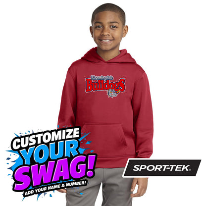 Sport-Tek Youth Sport-Wick Fleece Hooded Pullover YST244 - Bloomingdale Bulldogs Baseball