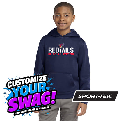 Sport-Tek Youth Sport-Wick Fleece Hooded Pullover YST244 - MSA Redtails Baseball
