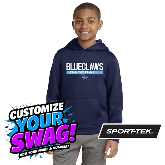 Sport-Tek Youth Sport-Wick Fleece Hooded Pullover YST244 - FCA Blueclaws Baseball