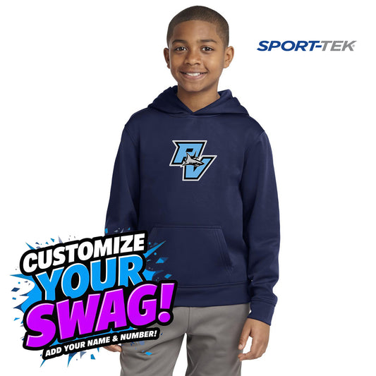 Sport-Tek Youth Sport-Wick Fleece Hooded Pullover - PVAA Sharks