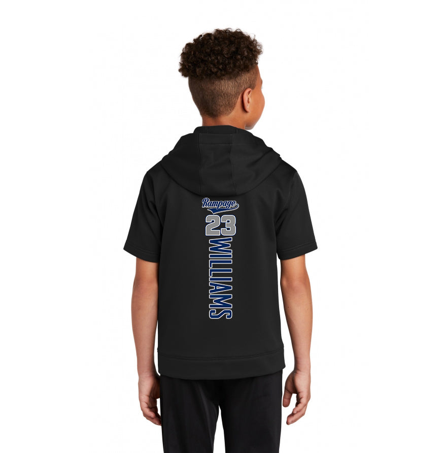Sport-Tek Youth Sport-Wick Fleece Short Sleeve Hooded Pullover - Mississippi Rampage