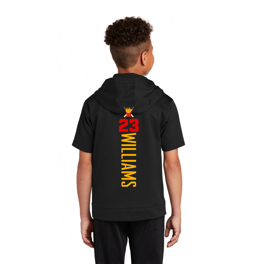Sport-Tek Youth Sport-Wick Fleece Short Sleeve Hooded Pullover - Team Rally Fries Baseball