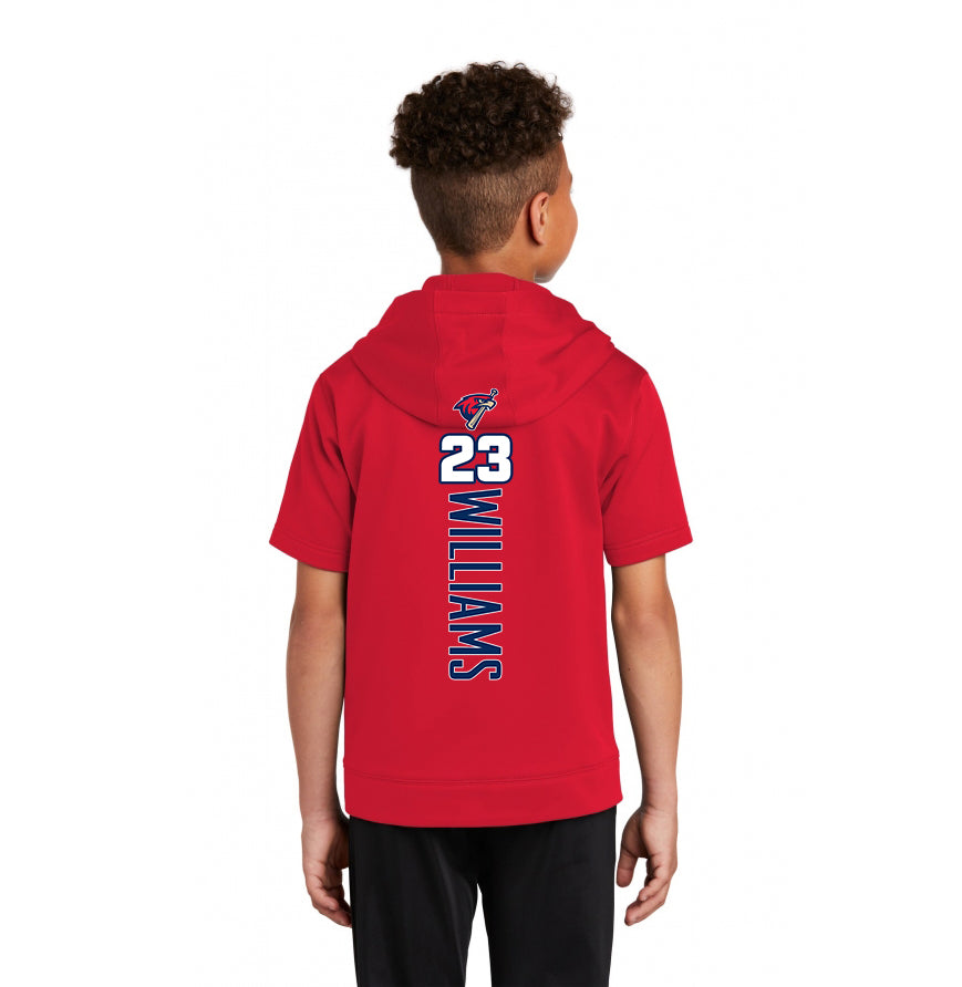 Sport-Tek Youth Sport-Wick Fleece Short Sleeve Hooded Pullover YST251 - MSA Redtails Baseball