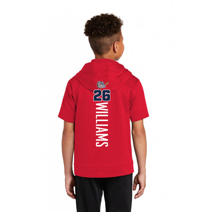Sport-Tek Youth Sport-Wick Fleece Short Sleeve Hooded Pullover YST251 - Bloomingdale Bulldogs Baseball