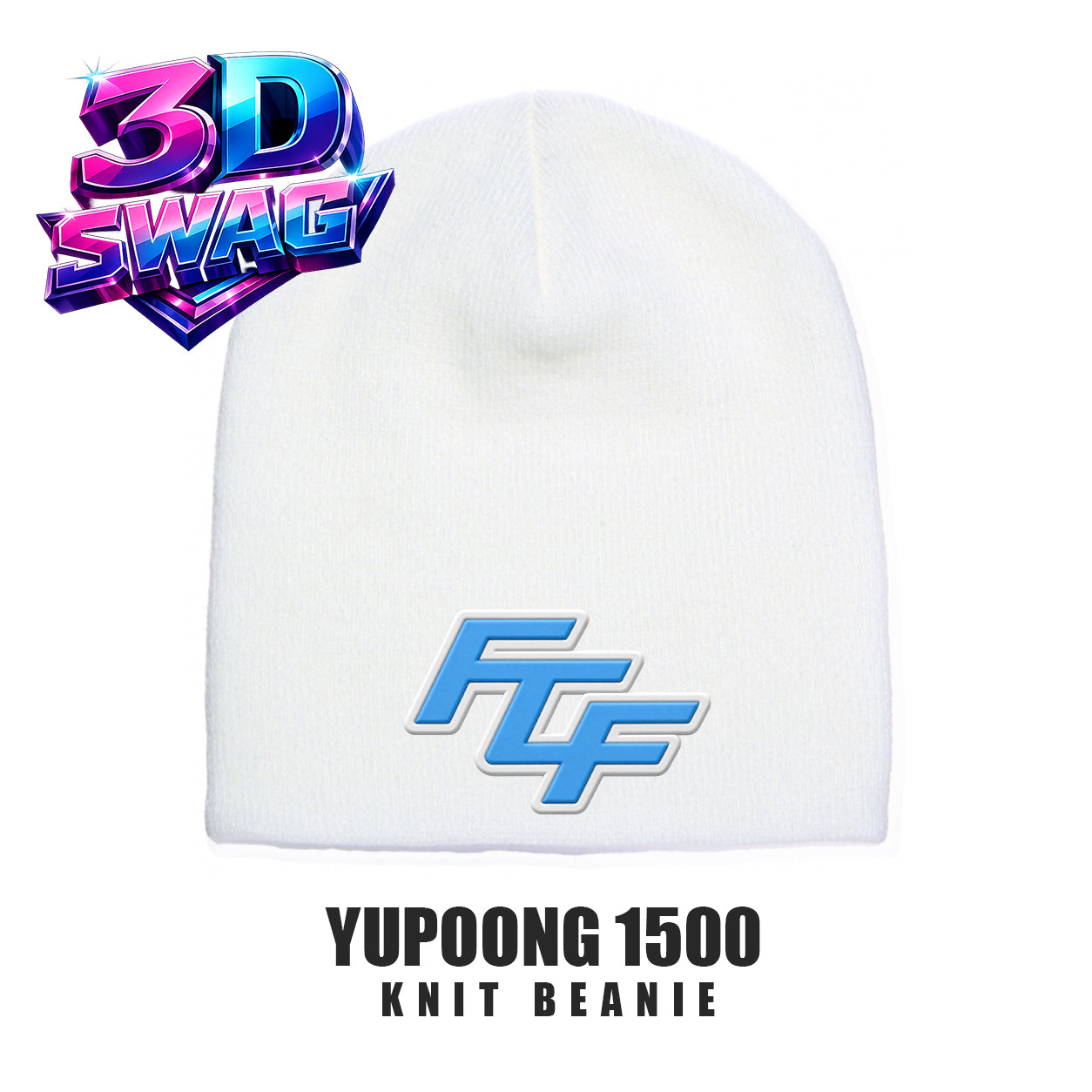 FCF Flight Baseball Blue - Yupoong 1500 Adult Knit Beanie