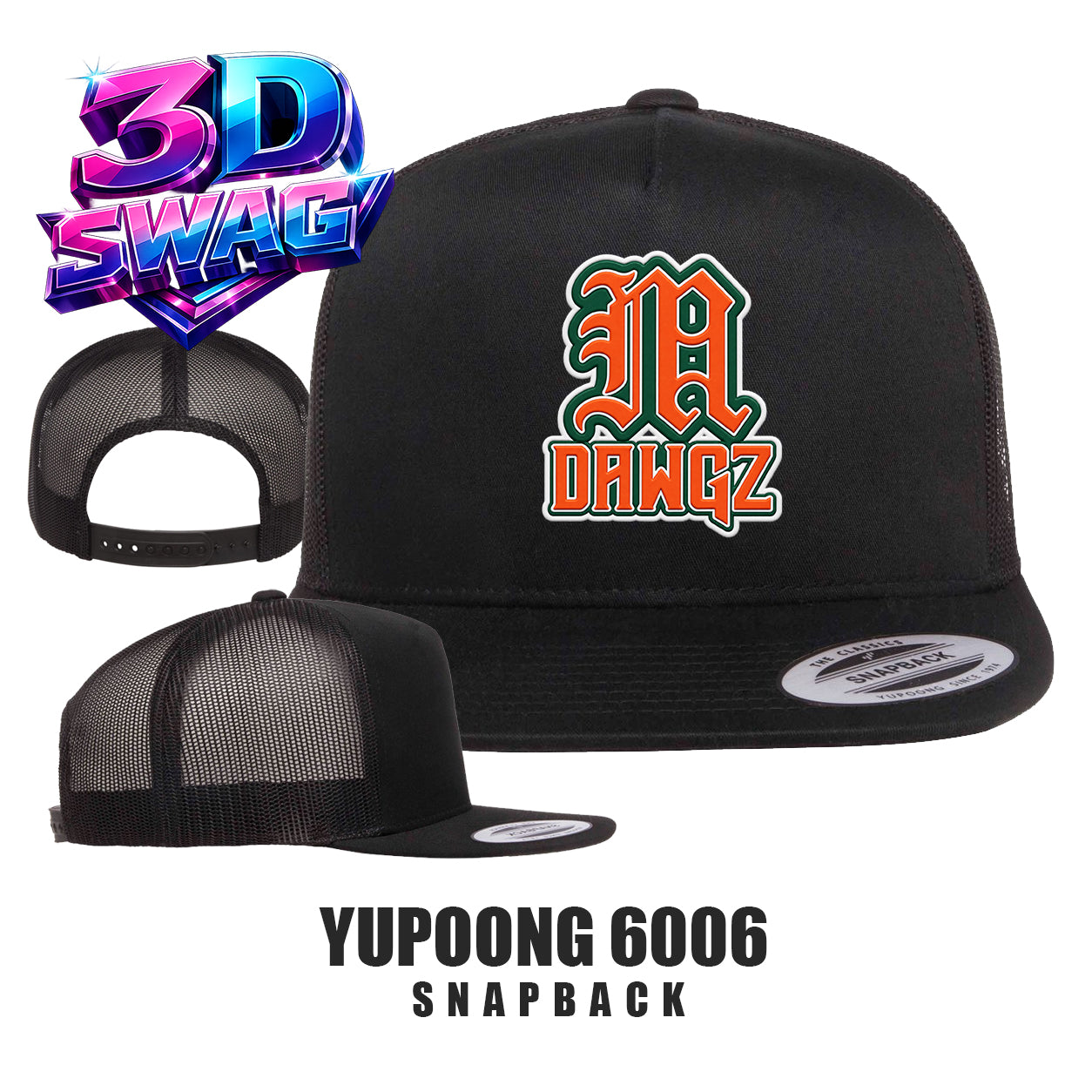 Miami Metro Dawgz - Yupoong 6006 Adult 5-Panel Classic Trucker Cap
