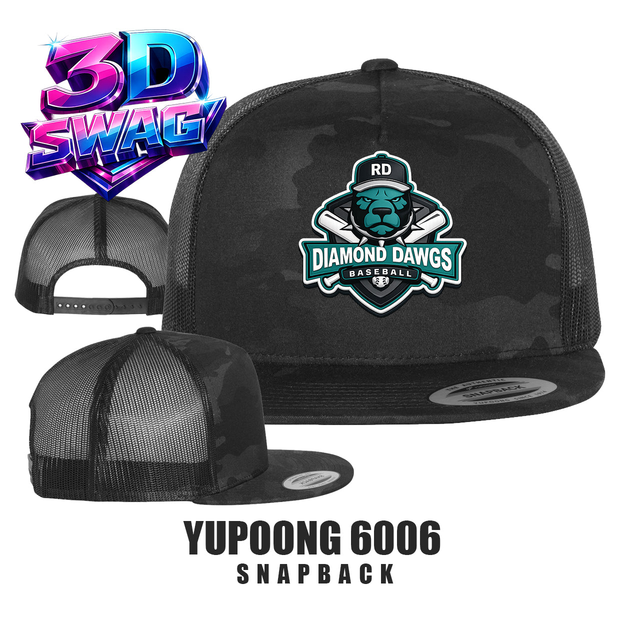 DIAMOND DAWGS - Yupoong 6006 Adult 5-Panel Classic Trucker Cap