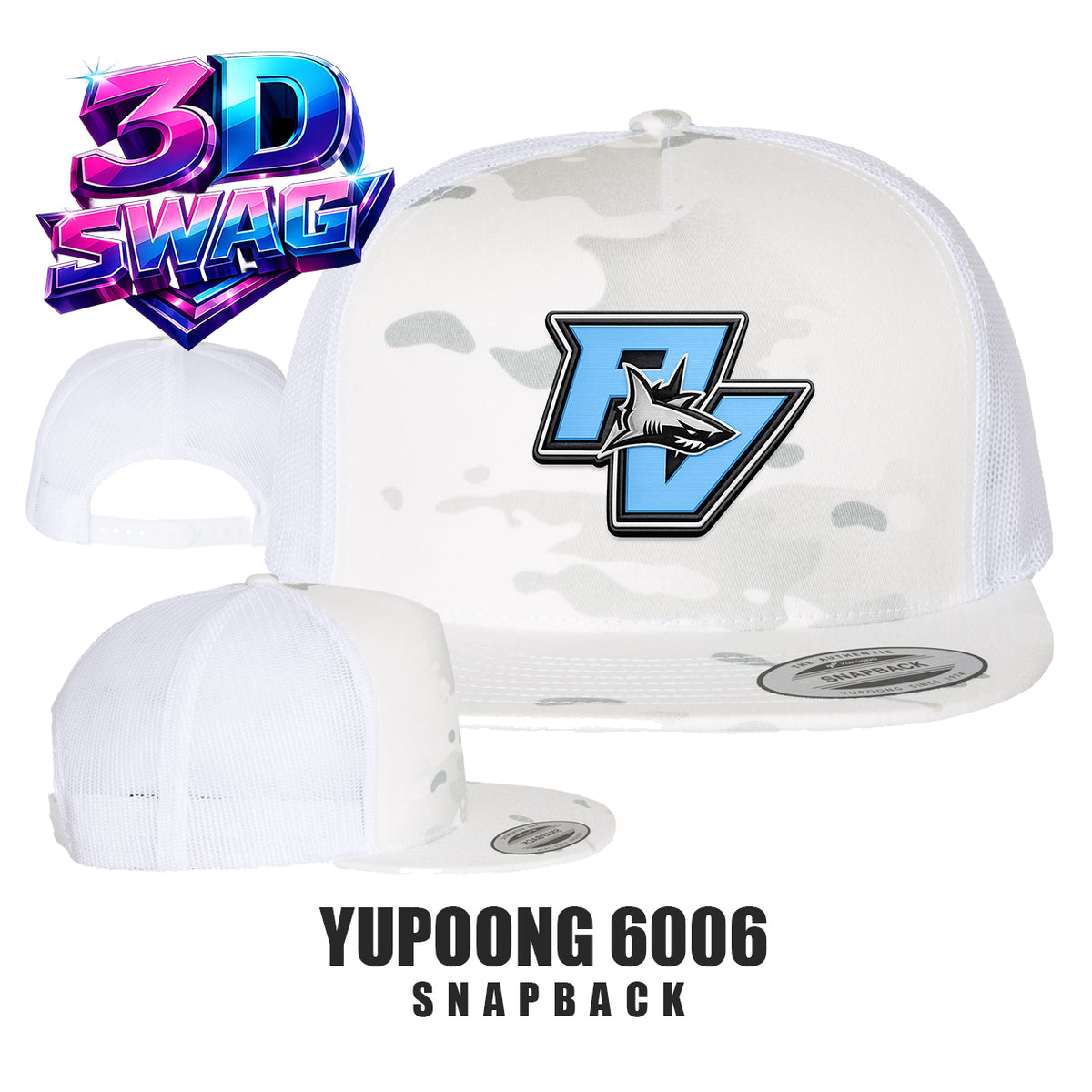 PV SHARKS - Yupoong 6006 Adult 5-Panel Classic Trucker Cap