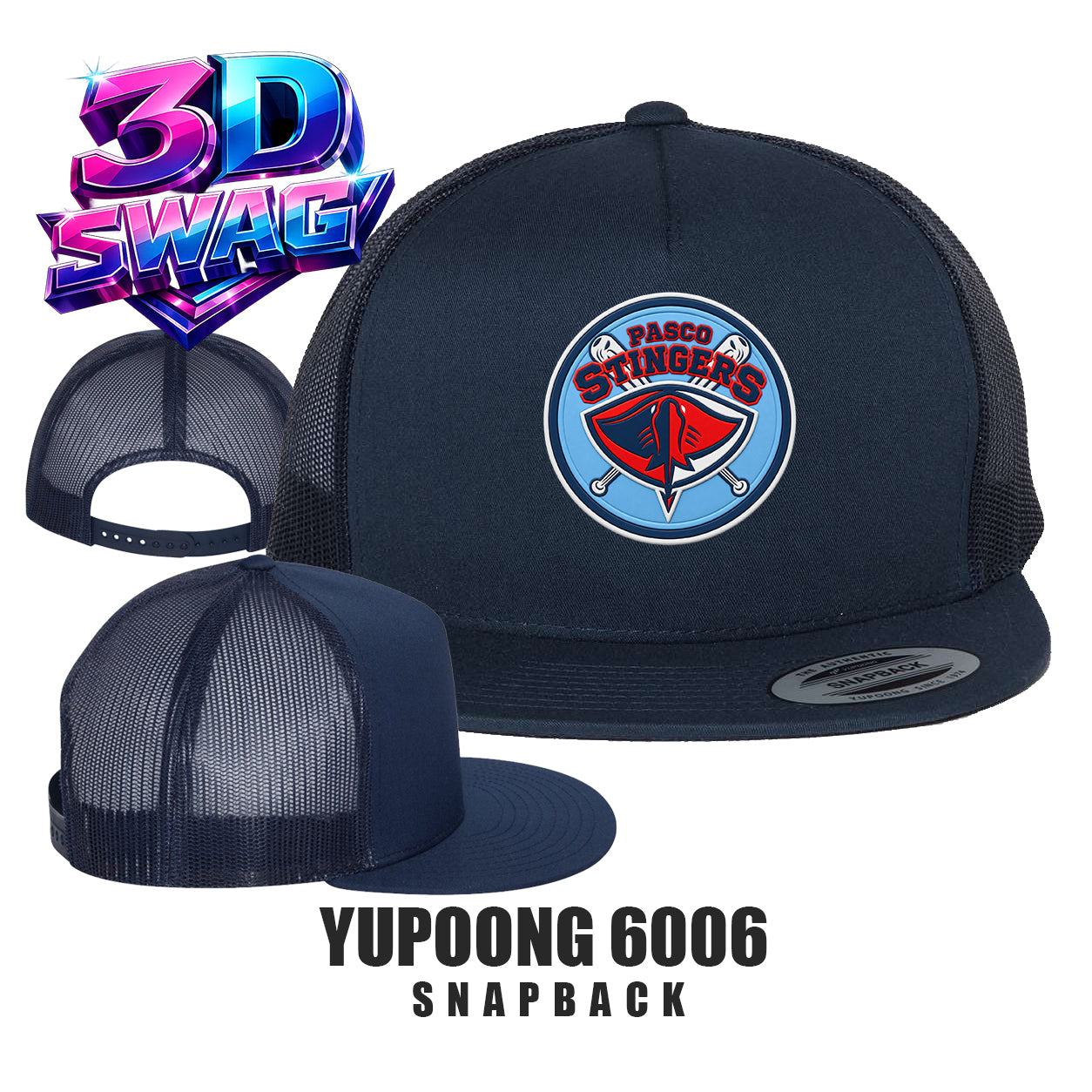 Pasco Stingers Baseball - Yupoong 6006 Adult 5-Panel Classic Trucker Cap