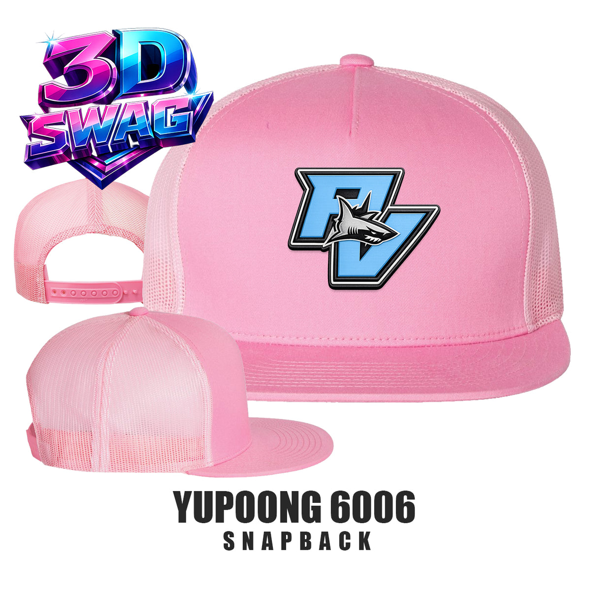 PV SHARKS - Yupoong 6006 Adult 5-Panel Classic Trucker Cap