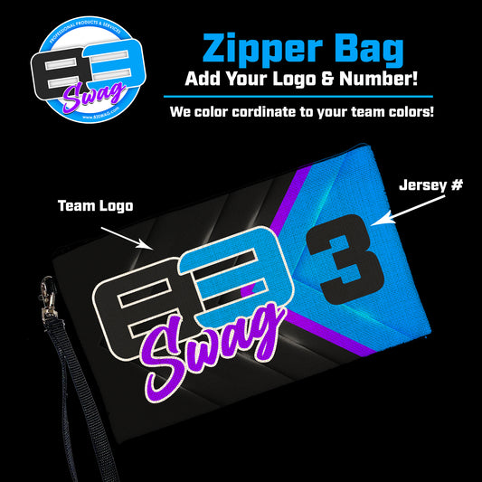 Custom 9"x5" Zipper Bag with Wrist Strap