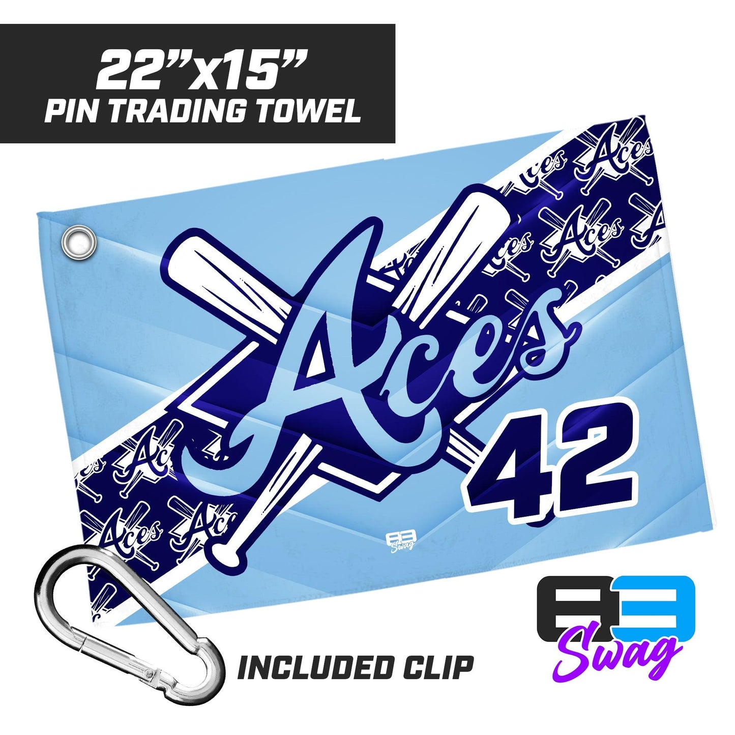 Aces Baseball - 22"x15" Pin Trading Towel - 83Swag