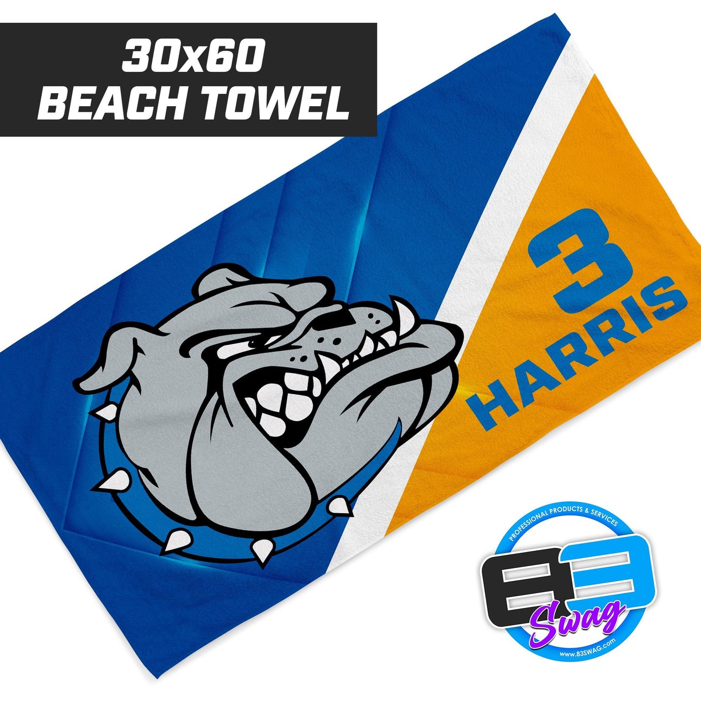 Alden Bulldogs Football - 30"x60" Beach Towel - 83Swag