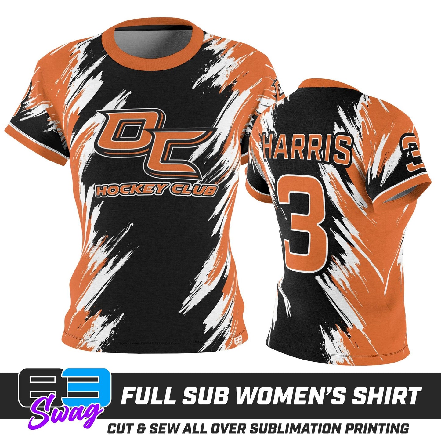 AOP - Women's Full Sublimation Cut & Sew Tee - Orange County Hockey Club - 83Swag