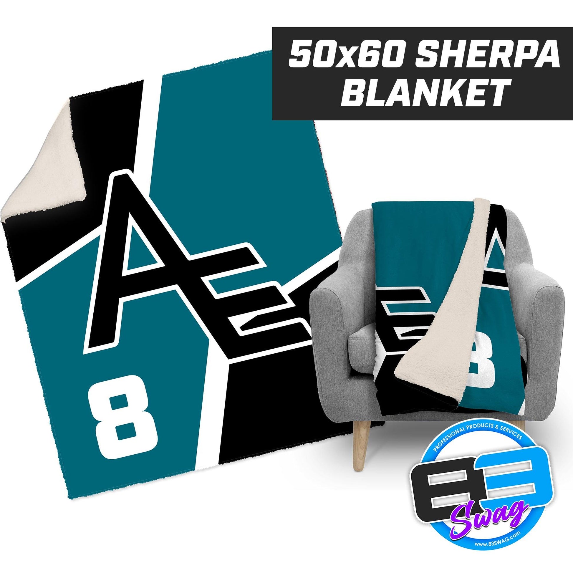 Arkansas Elite 12-1 Volleyball- 50”x60” Plush Sherpa Blanket - 83Swag