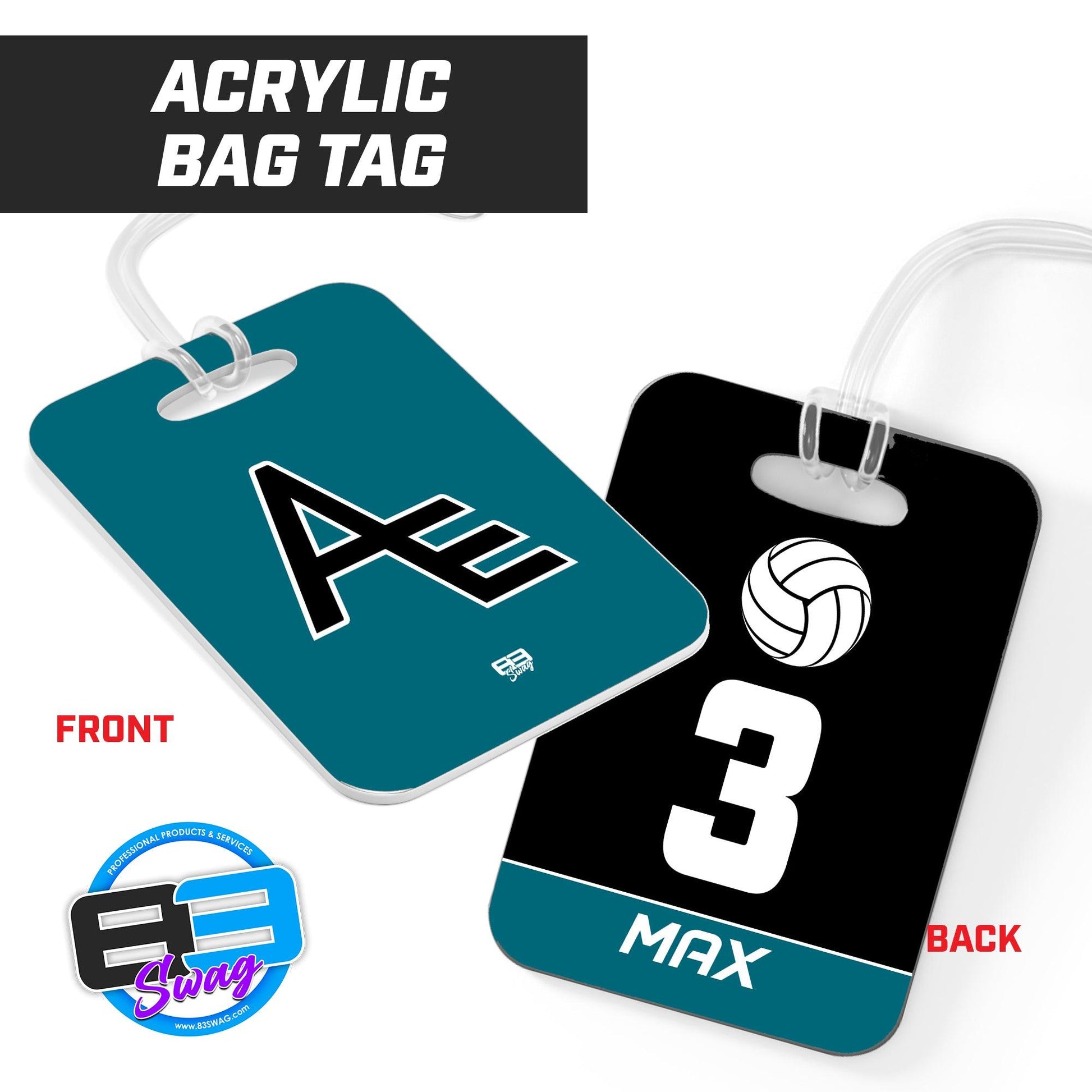 Arkansas Elite 12-1 Volleyball - Hard Acrylic Bag Tag - 83Swag