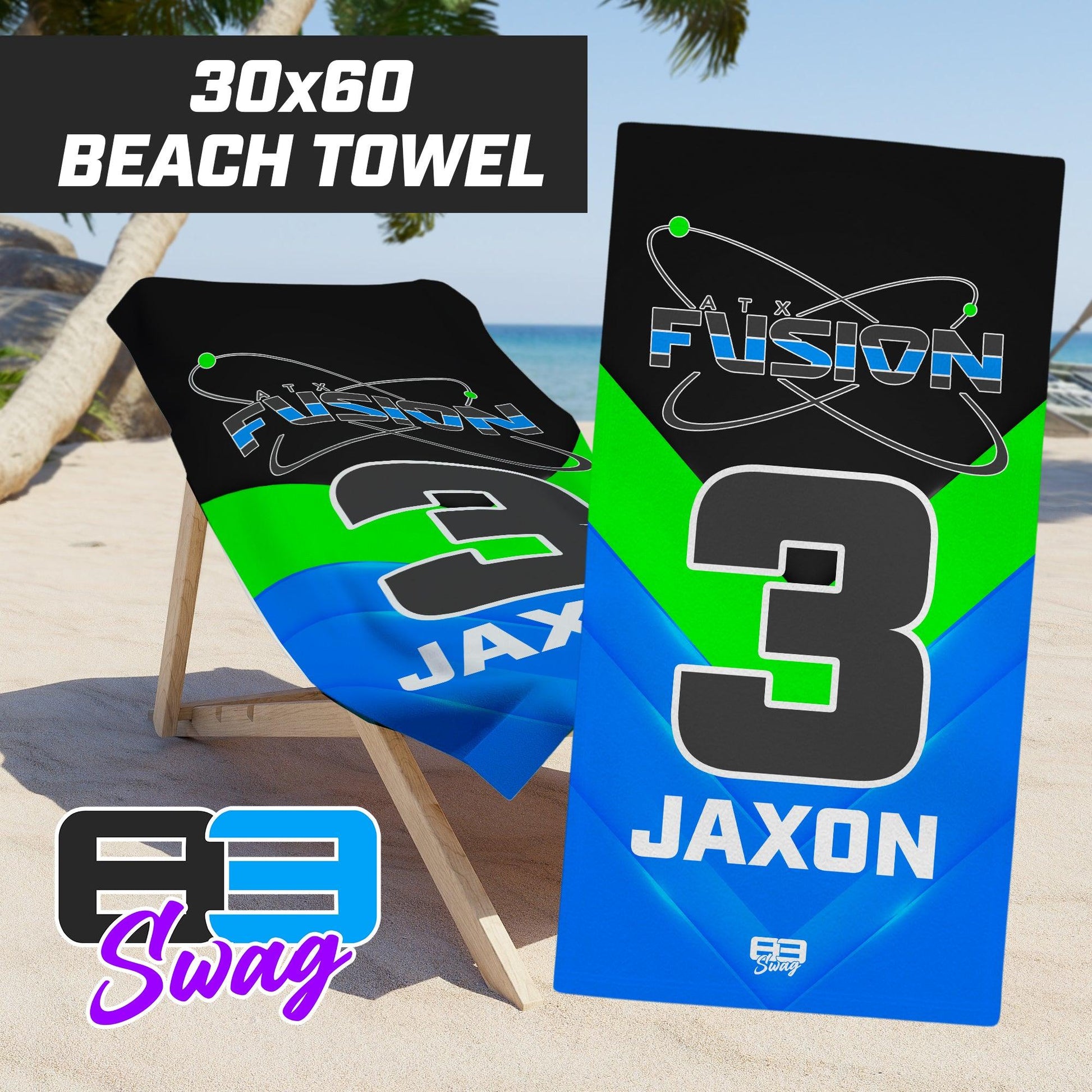 ATX Fusion Slow Pitch Softball - 30"x60" Beach Towel - 83Swag