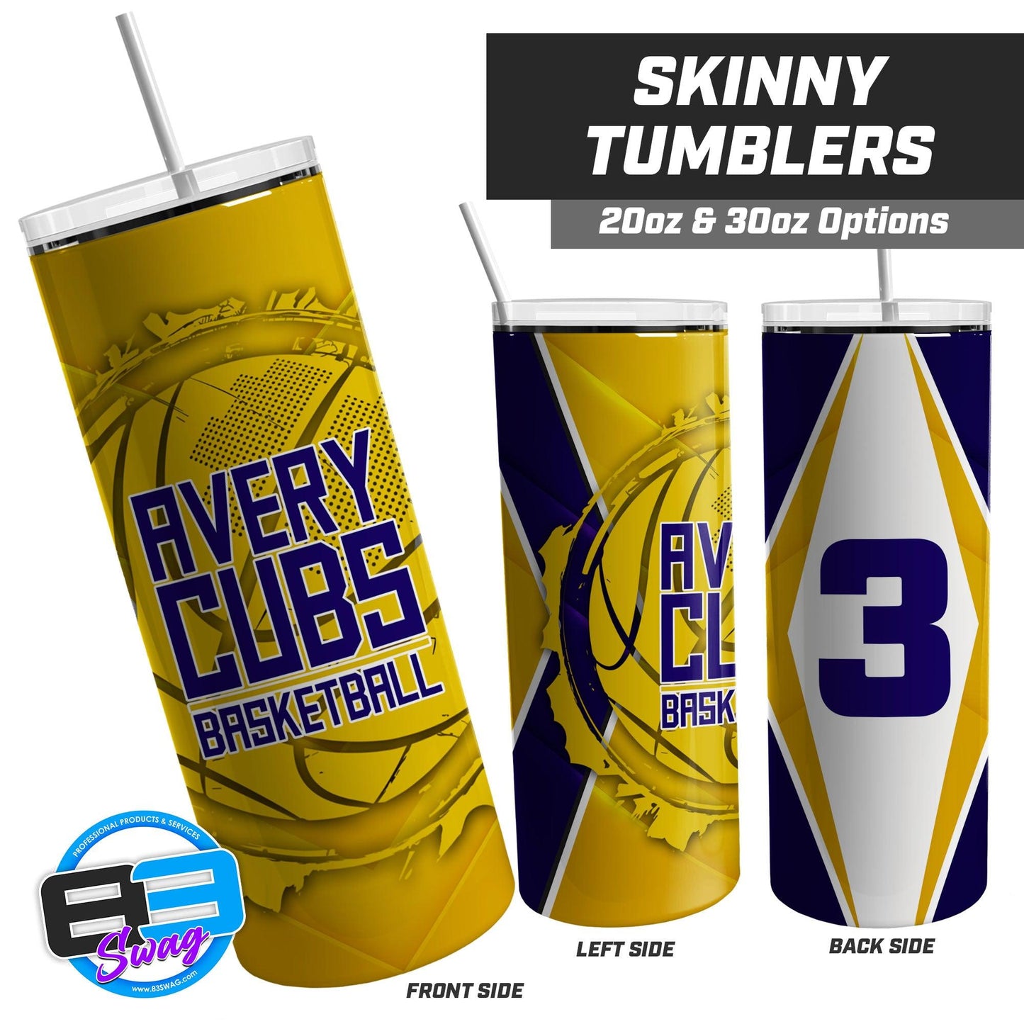 Avery Cubs Basketball - 20oz & 30oz Skinny Tumbler - 83Swag