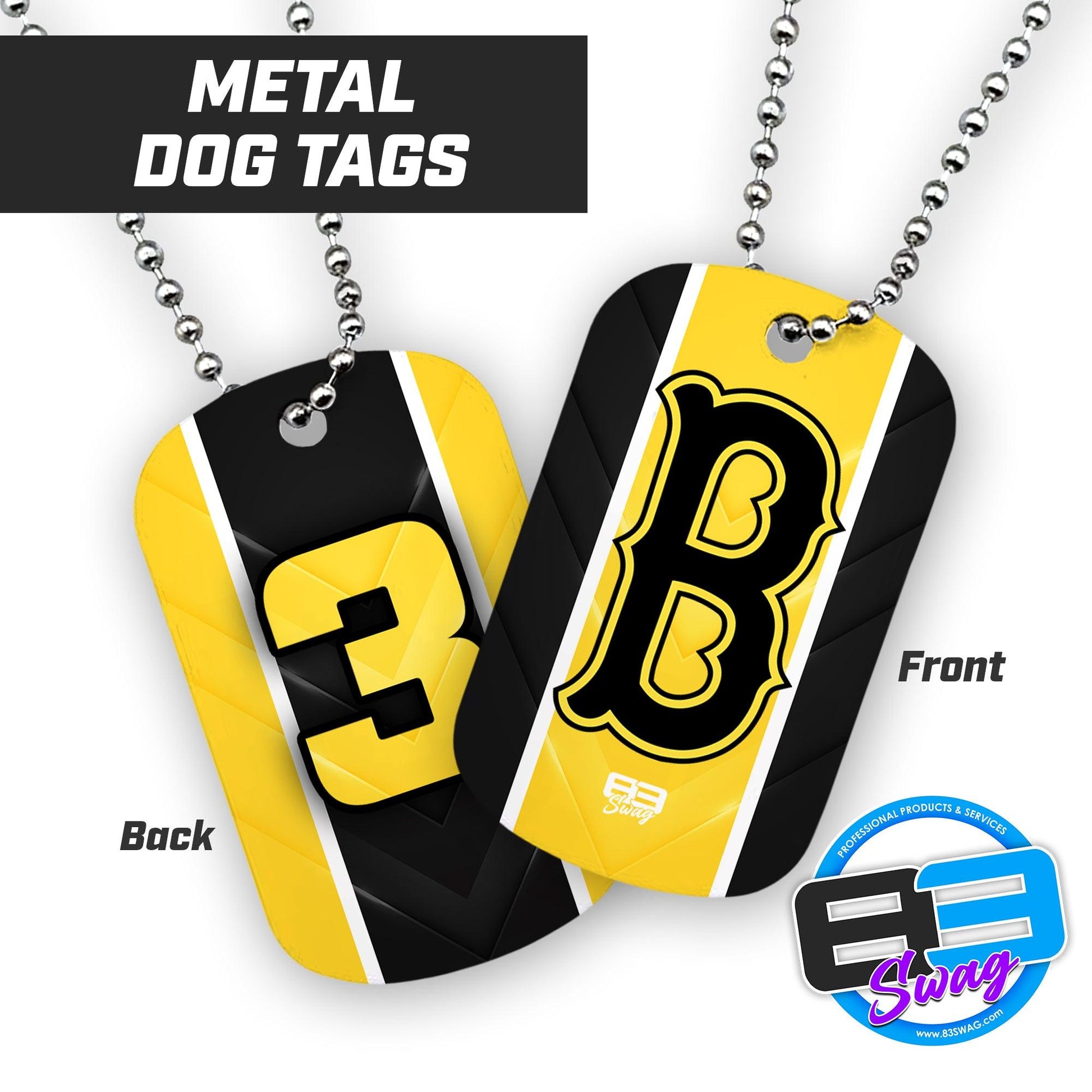 Ballers Baseball - Double Sided Dog Tags - Includes Chain - 83Swag