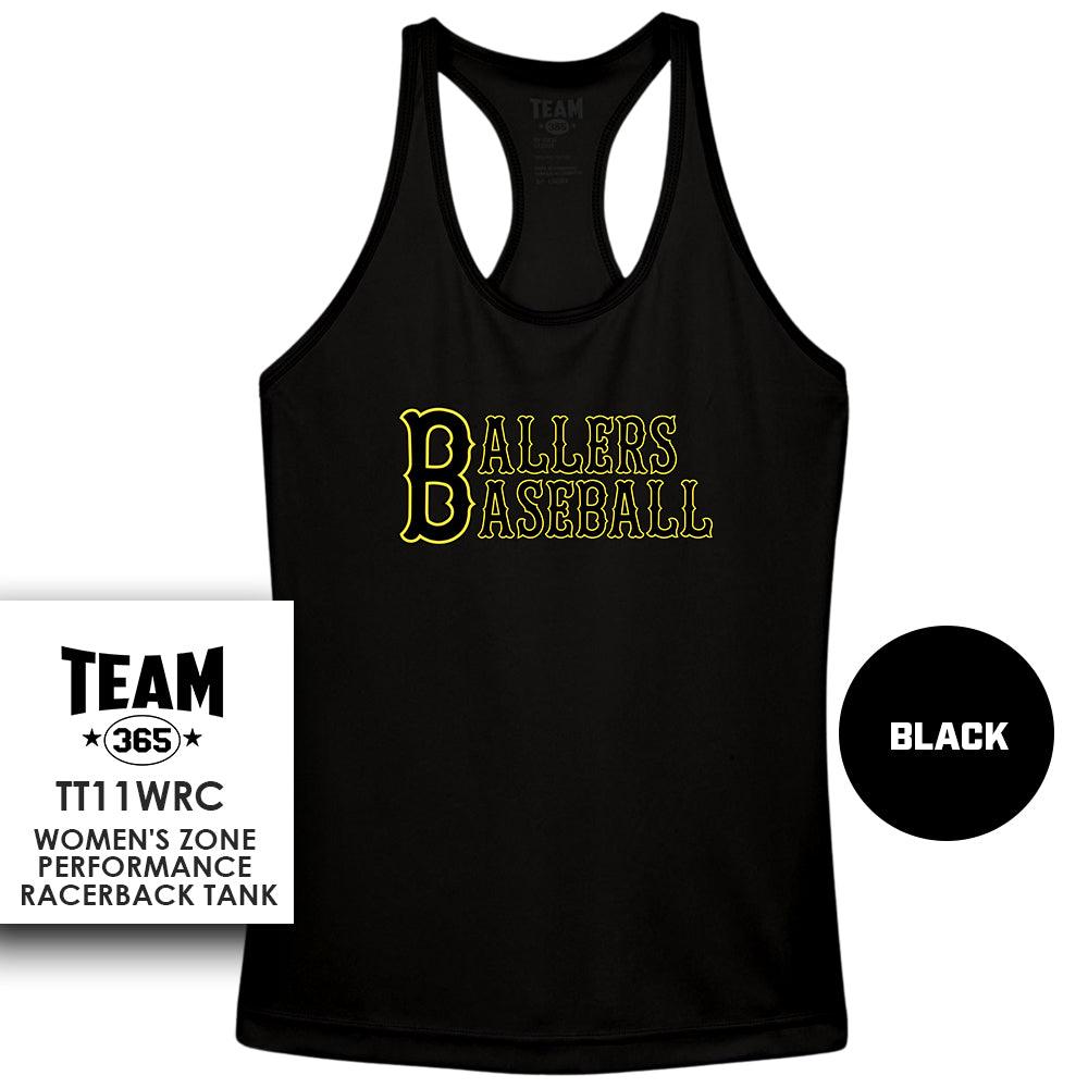 Ballers Baseball - LOGO 1 - Women's Zone Performance Racerback Tank - 83Swag