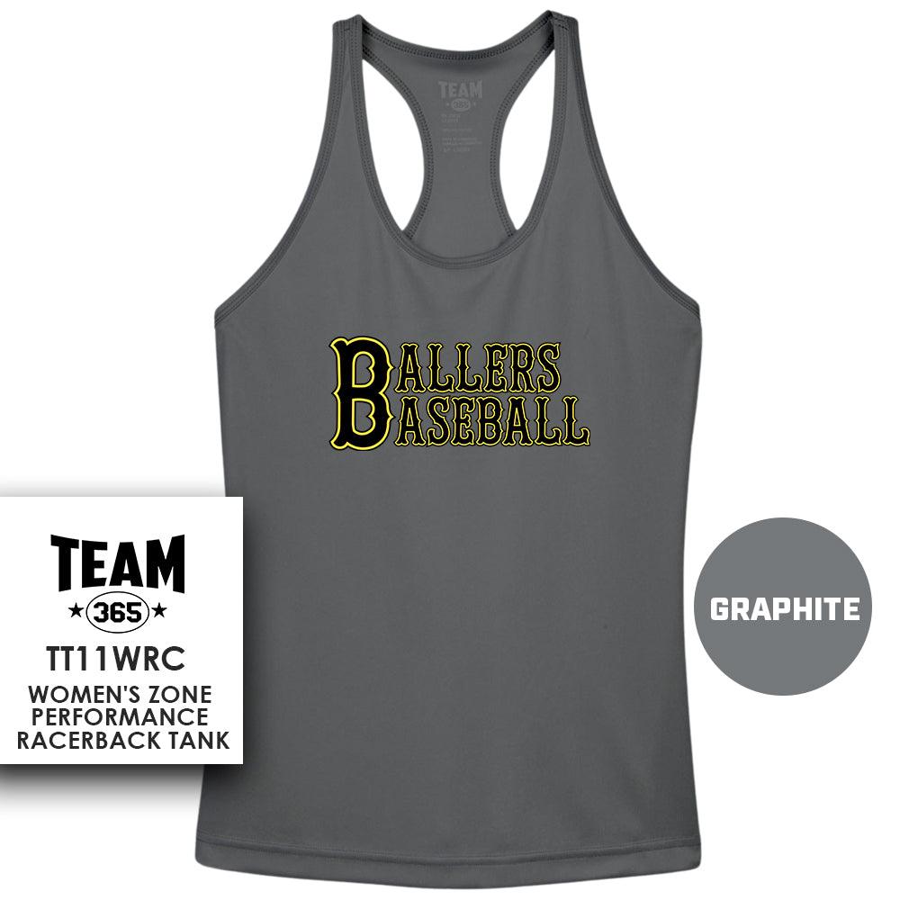 Ballers Baseball - LOGO 1 - Women's Zone Performance Racerback Tank - 83Swag