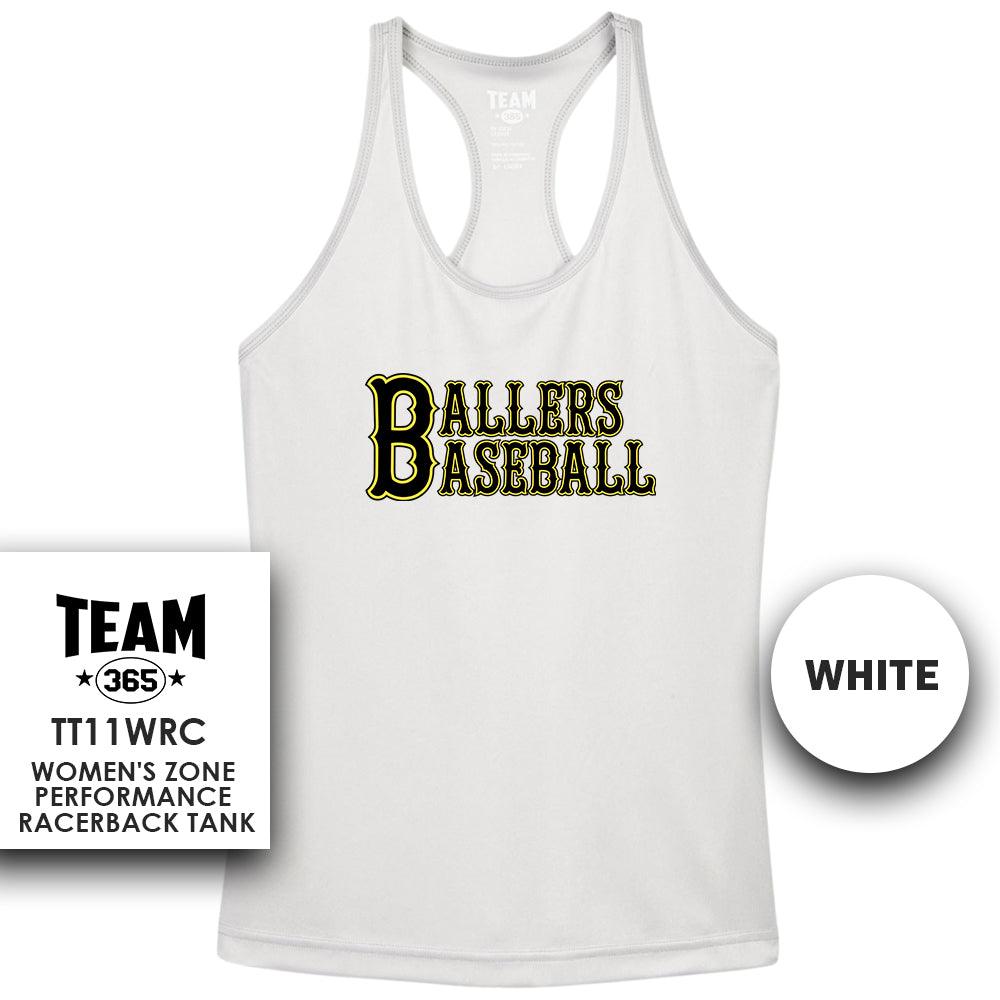 Ballers Baseball - LOGO 1 - Women's Zone Performance Racerback Tank - 83Swag