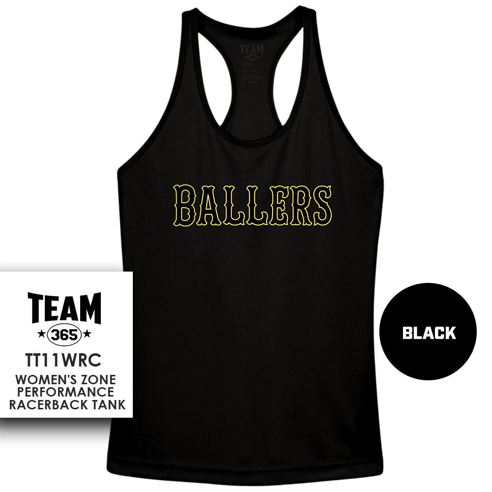 Ballers Baseball - LOGO 2 - Women's Zone Performance Racerback Tank - 83Swag