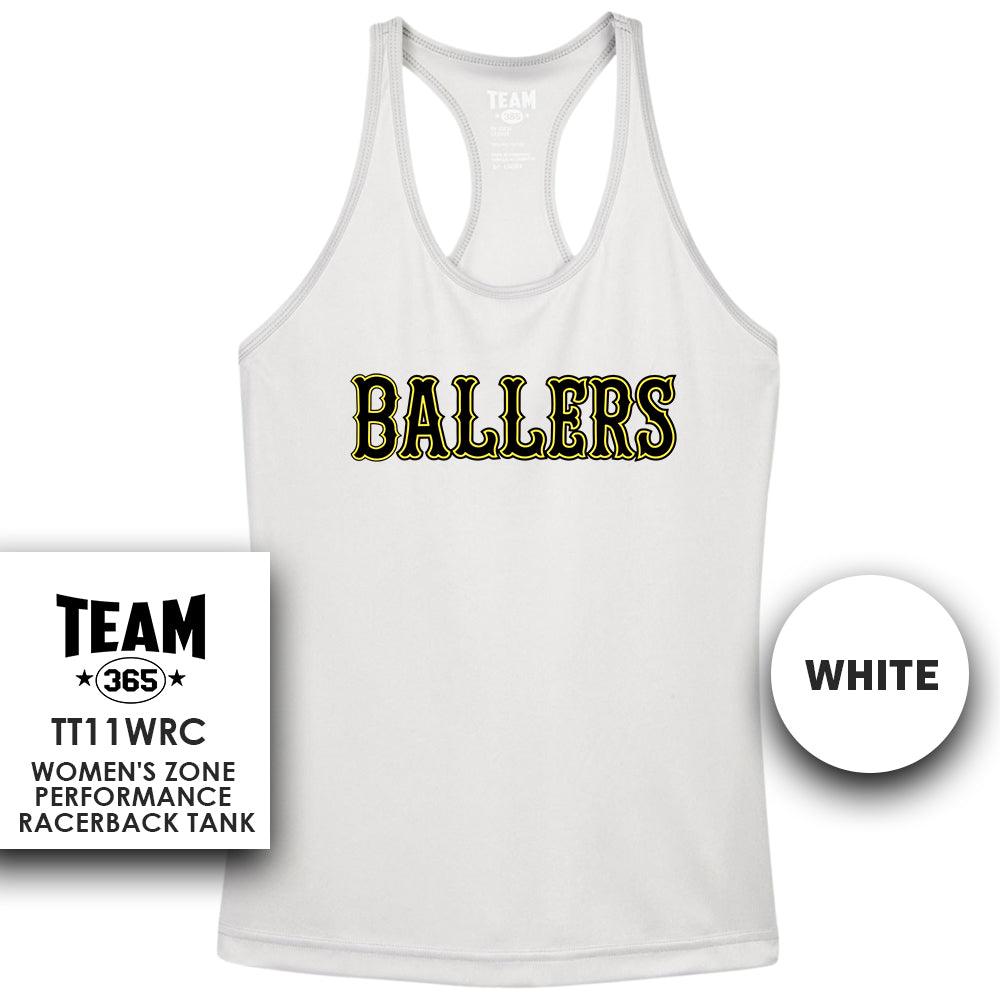 Ballers Baseball - LOGO 2 - Women's Zone Performance Racerback Tank - 83Swag