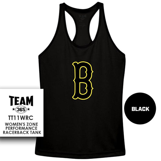 Ballers Baseball - LOGO 3 - Women's Zone Performance Racerback Tank - 83Swag