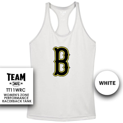 Ballers Baseball - LOGO 3 - Women's Zone Performance Racerback Tank - 83Swag