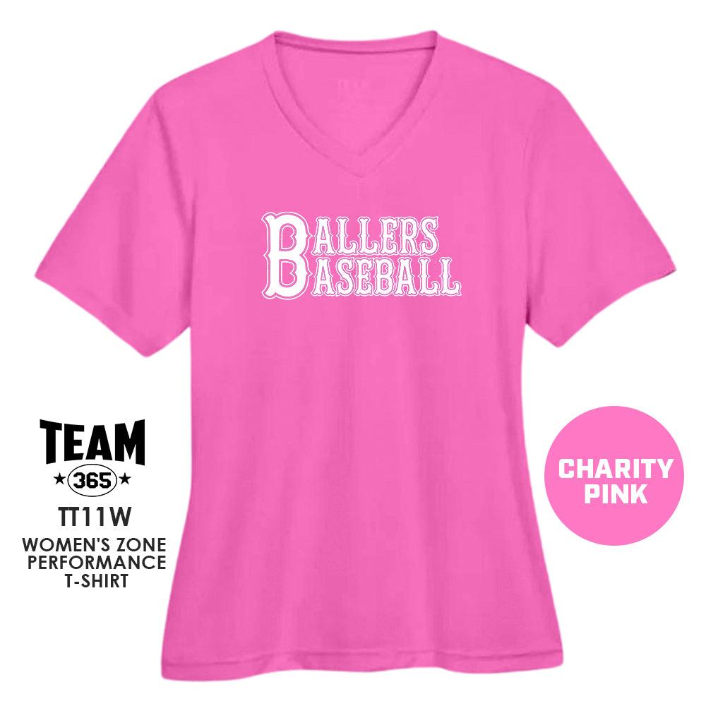 Ballers Baseball V1 2024 Edition - CHARITY PINK - Cool & Dry Performance Women's Shirt - 83Swag